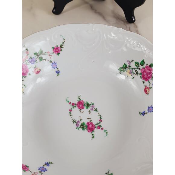 Royal Kent Poland Serving Oval Platter 13" Round Salad Bowl 9" Porcelain x2 Vtg - Picture 9 of 15